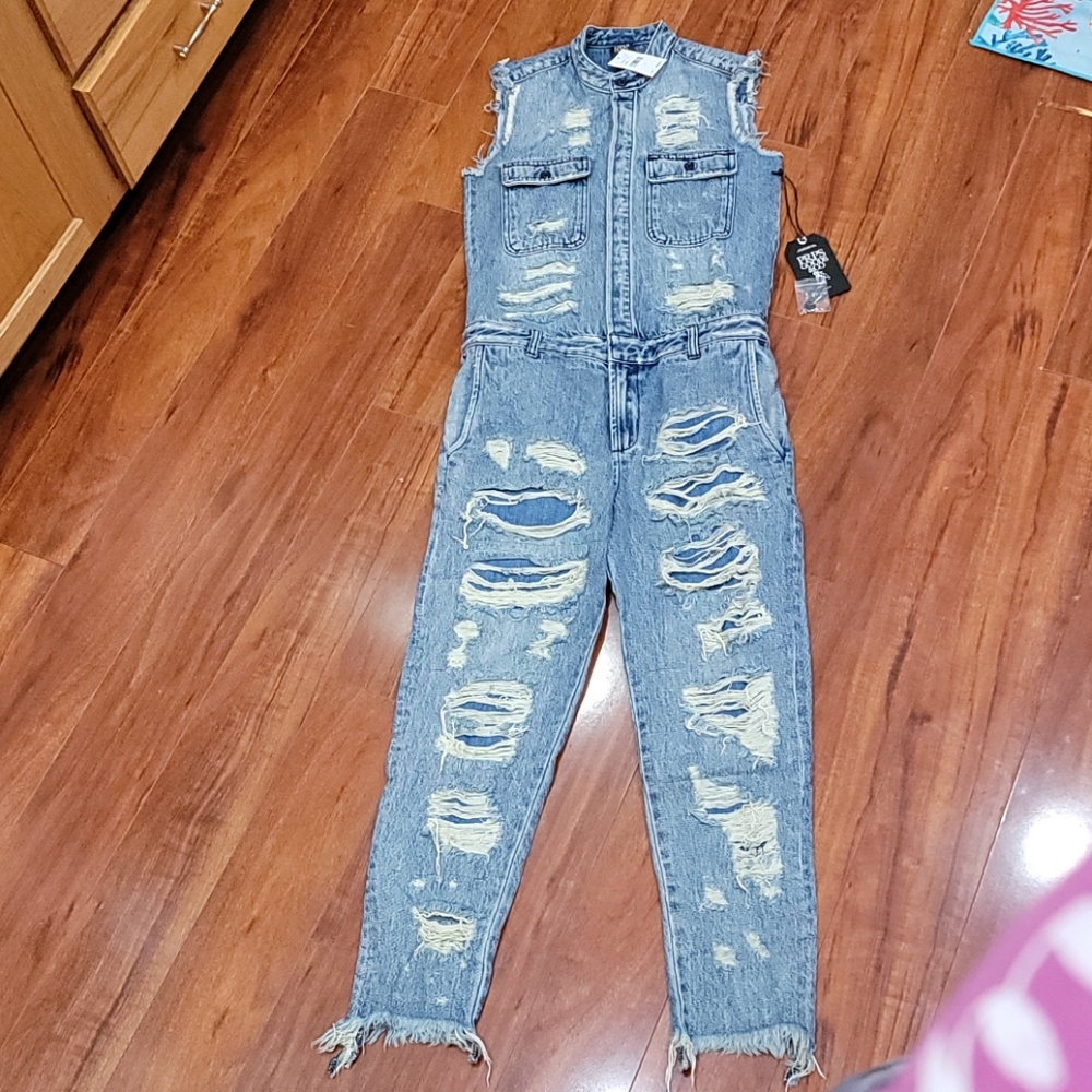 NWT size S PRPS Goods & Co denim jumpsuit